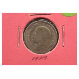 1929 Great Britain Silver 6 Pence Coin