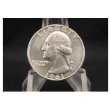 1961-D Uncirculated Washington Silver Quarter