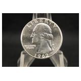 1962 Uncirculated Washington Silver Quarter