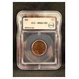 Lincoln Head Penny MS64 Planchet Error Off-Center