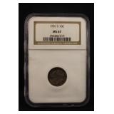 1951-S MS67 Roosevelt Silver Dime