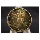 1945-P Gold Plated Walking Liberty Silver Half