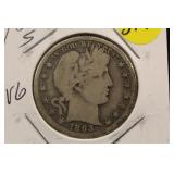 1893-S Silver Barber Half Dollar