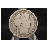 1896-S Barber Silver Half Dollar
