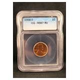 1958-D MS67 Red Lincoln Wheat Cent