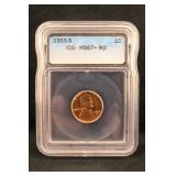 1955-S MS67 Red Lincoln Wheat Cent