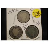 Lot of 3 Silver Barber Dimes
