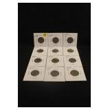 Lot of 12 Buffalo Nickels