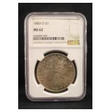 1883-O MS62 NGC Morgan Silver Dollar