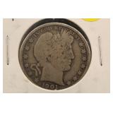 1901 Silver Barber Half Dollar