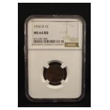 1926-D MS64 Red/Brown Wheat Cent NGC