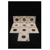 Lot of 10 Mixed Date Proof Lincoln Pennies
