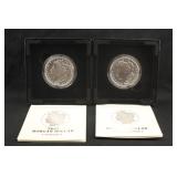 Lot of 2 .999 Silver Morgan Dollars P&D w/COA