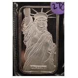 1oz .999 Silver Statue of Liberty Bar