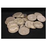 Lot of 25 Mixed Date Washington Silver Quarters