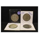 Lot of 4 40% Silver Kennedy Half Dollars Mixed