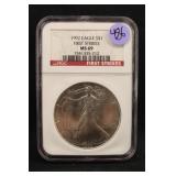 1992 1oz Certified MS69 First Strikes Silver Eagle