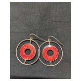 .925 Silver and Coral Earrings