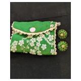 Antique Clip Patented Earrings in Silk Bag
