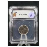 1936 AU55 Buffalo Nickel