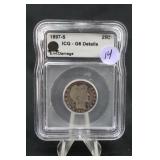 1897-S G6 Silver Barber Quarter