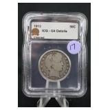 1913-P G4 Barber Silver Half Dollar