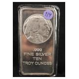 10oz .999 Pure Silver Bar