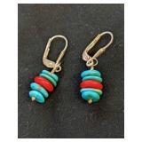 .925 Silver and Turquoise Artisan Earrings