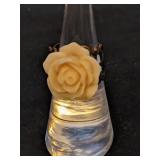 Victorian Rose Flower Ring  Adjustable