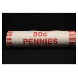 Bank Roll of 50 Lincoln Head Pennies