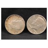 Lot of 2 1964 Kennedy Silver Half Dollar