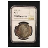 1880-S MS62 Morgan Silver Dollar Certified