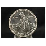1985 1oz .999 Silver Engelhard Prospector