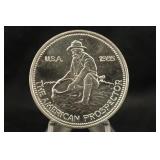 1985 1oz .999 Silver Engelhard Prospector
