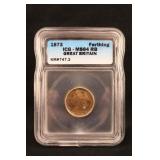 1873 MS64RB Great Britain Farthing