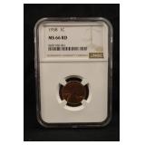 1958 MS66 Red Lincoln Wheat Cent