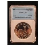 1954 South Africa Silver 5 Shilling Coin Certified
