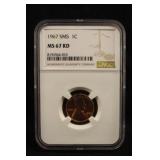 1967 SMS MS67 Red Lincoln Memorial Cent