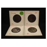 1881 1888 1901 1910 Canada Large Cent Coins