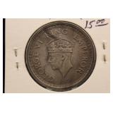 1944-B India Silver Rupee