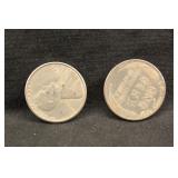 Lot of 2 Steel 1943 Lincoln Head Wheat Cent's
