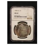 1885-CC MS62 NGC Morgan Silver Dollar