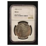 1882-CC MS61 NGC Morgan Silver Dollar