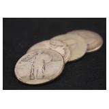 Lot of 4 Silver Standing Liberty Quarters
