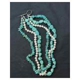 .925 Silver, Turquoise and Pearl   117.4 grams
