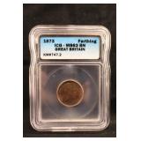 1873 ICG MS63 Great Britain Farthing