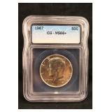 1967 MS66 Certified ICG Kennedy Silver Half