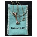 Tiffany & Co. Dog Bone Pendant and 17' Chain