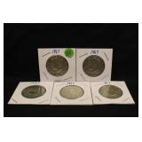 Lot of 5 U.S Mint Silver Kennedy Half Dollars