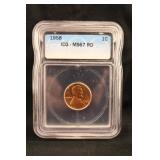 1958 MS67 Red Lincoln Wheat Cent